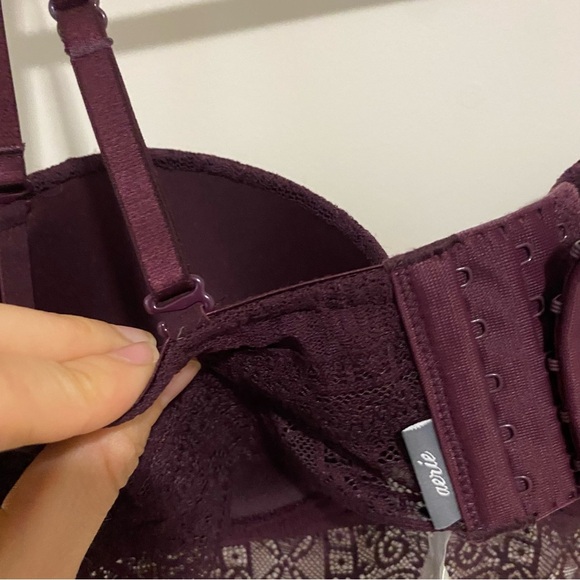 NWT Aerie The Audrey Maroon Balconnette Bra size 32C - Picture 7 of 7